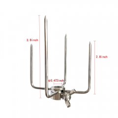 Stainless Steel BBQ Rotisserie Grill Four Forks for Chicken