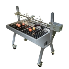 Commercial stainless steel charcoal lamb pig bbq grill spit roast machine