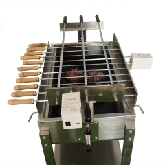 Cypriot Foukou Automatic Electric Motor Turning BBQ Charcoal Chicken Grill Machine