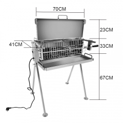 Stainless Steel Spit Rotisserie Twin Vertical Double Spit BBQ Grill