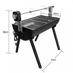 Cypriot Rotisserie Souvlaki BBQ Grills Automatic Rotate Portable Powder Coating Steel & Iron Smoker for Home Cooking