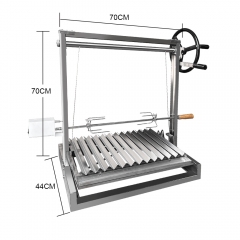 Stainless Steel Asado Parrilla Top Wood Fire Built-in BBQ Grill Argentinian Santa Maria Grill with rotisserie system