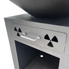 Brasero personnalisé en acier Corten pour barbecue rond
